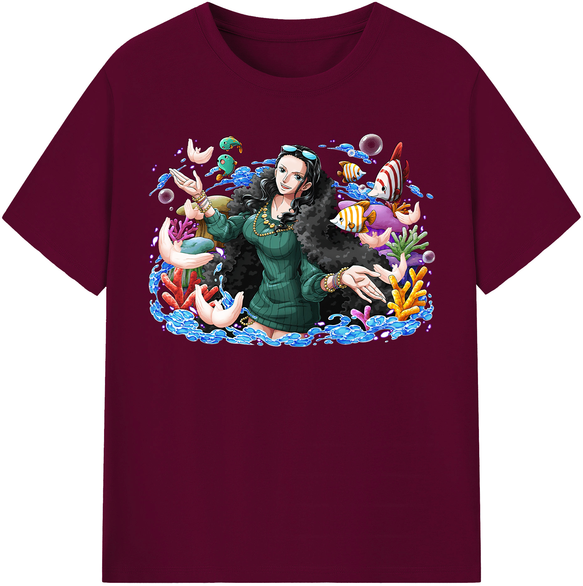 ワンピース ニコ・ロビン ONE PIECE Nico Robin レディースカジュアルプリントTシャツ（綿100％）